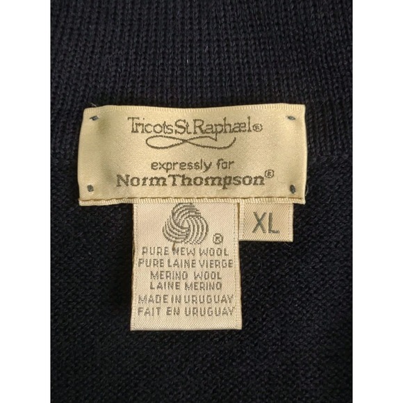 Vtg Tricots St Raphael Argyle Pattern Wool XL Pullover Collared Sweater *HOLES* - Picture 3 of 12